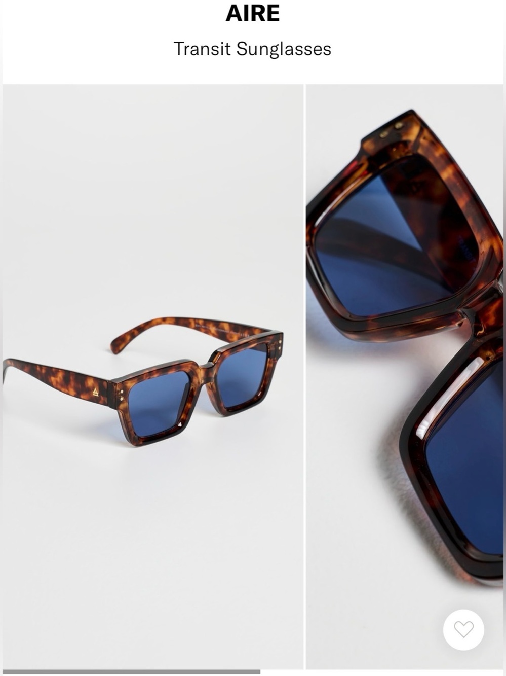 Aire Tortoiseshell Square Sunglasses with Black Lenses